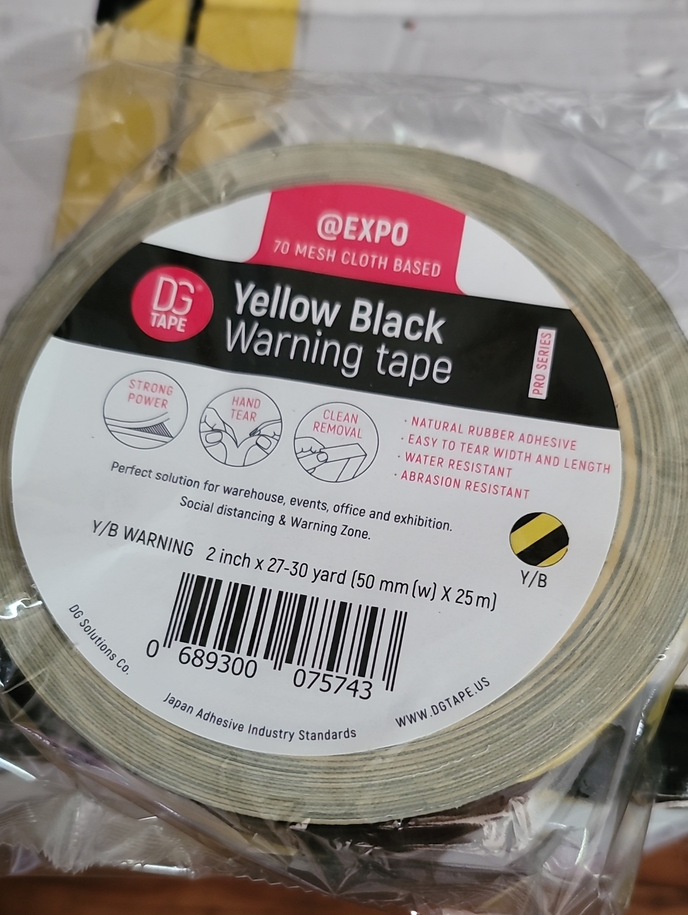 DG Tape Yellow Black Warning Tape - High Visibility Safety Tape